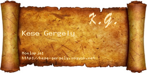 Kese Gergely névjegykártya